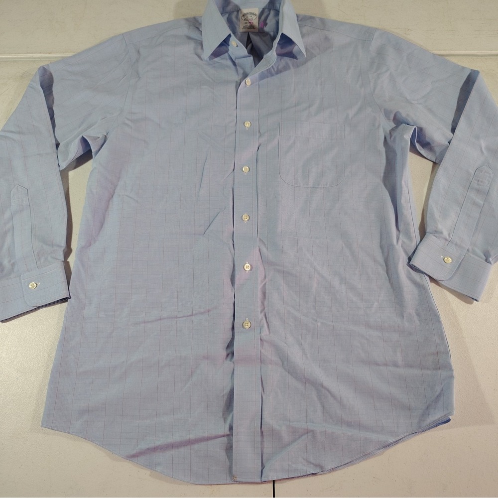 Brooks Brothers Regent Dress Shirt Men 16-33 Blue/Red Plaid Work Classic